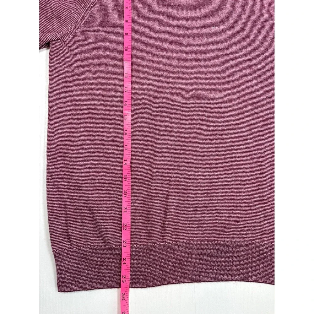 Bonobos Mens Burgundy‎ Striped Cotton Cashmere Crewneck Sweater Large BST00676N